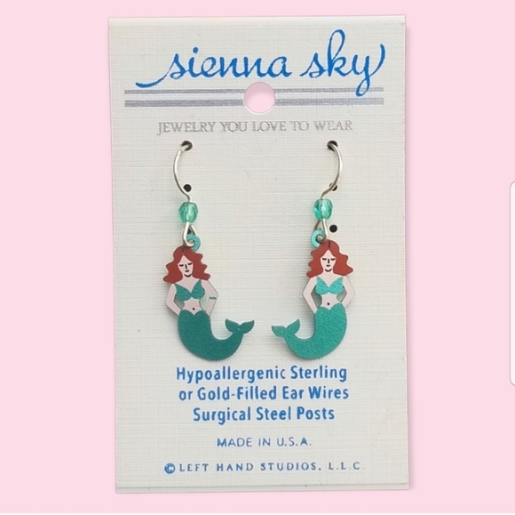 NEW IN PACKAGE HYPOALLERGENIC MERMAID EARRINGS - Picture 1 of 4